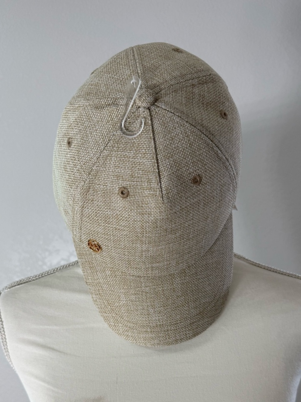 MICHAEL Michael Kors Beige Linen-Texture Baseball Cap
